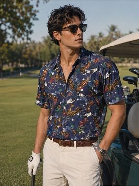 Vintage Shelter Island country club men’s button down golf shirt medium